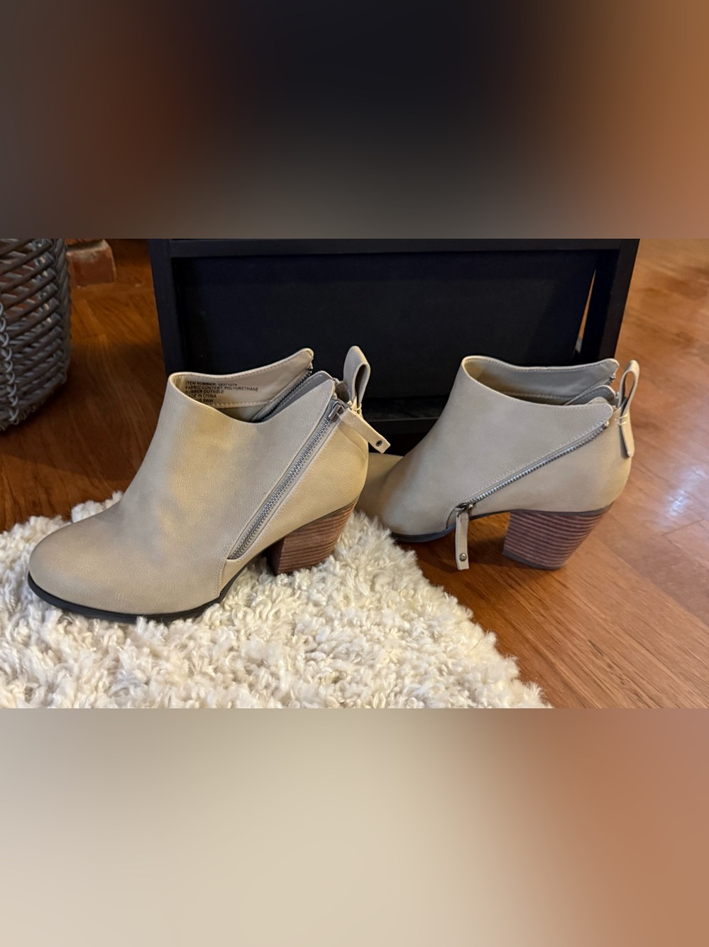 torrid Taupe Side-Zip Ankle Booties with Stacked Heel